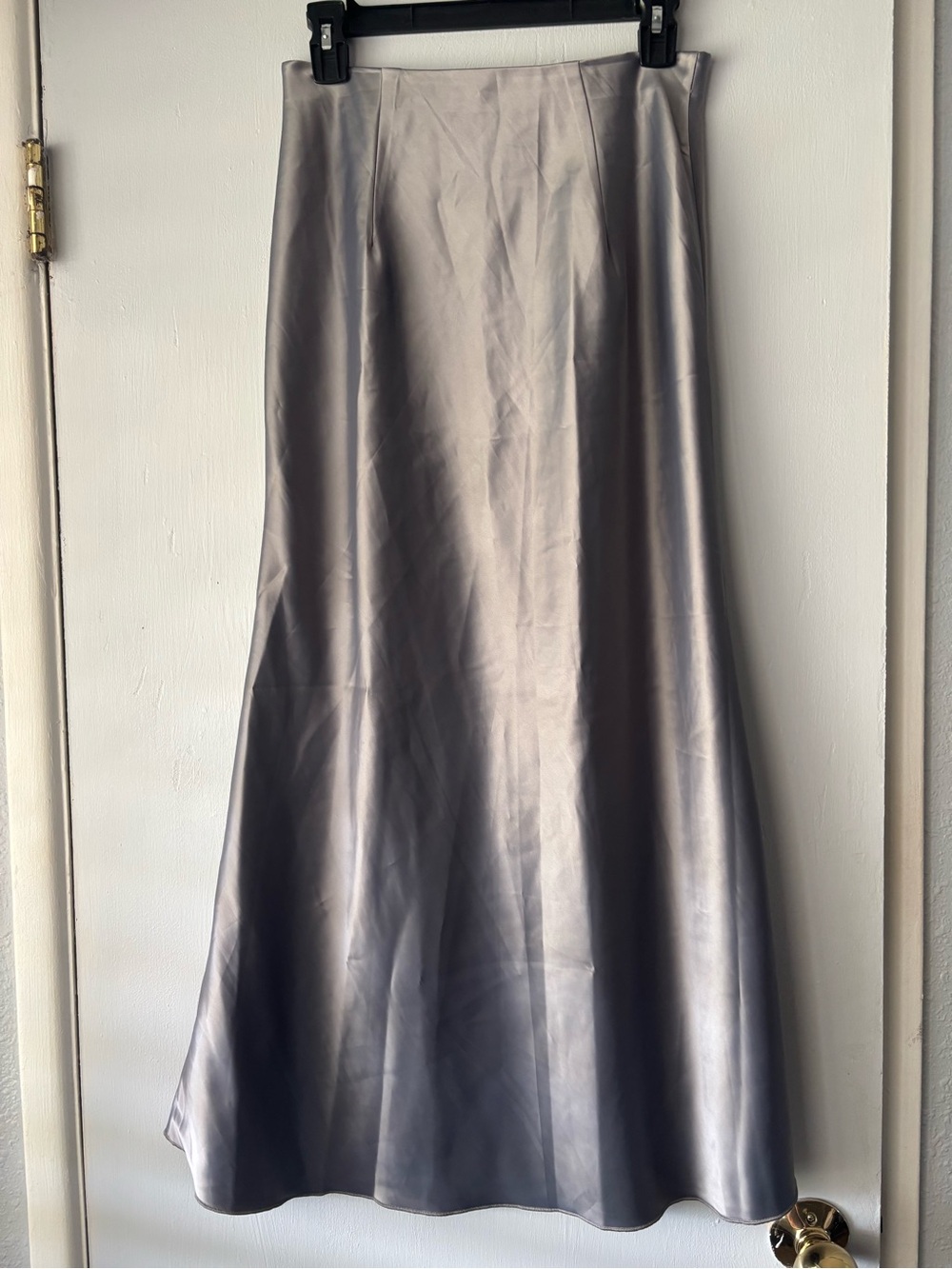 Halara Silver High Waisted Satin Midi Work Mermaid Skirt Size M